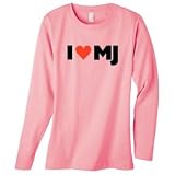 I Love MJ on Long Sleeve Women's Cotton T-Shirt (in 9 colors)