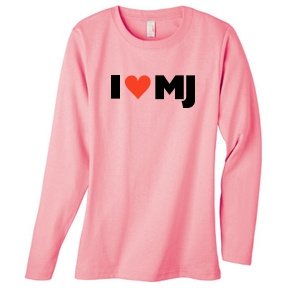I Love MJ on Long Sleeve Women's Cotton T-Shirt (in 9 colors)