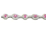 14KT White Gold 4.45cttw. Pink Topaz & Diamond Bracelet
