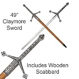 Iron Scottish Claymore Sword with Wood Scabbard
