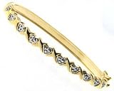 Sterling Silver VML Genuine Diamond accent X & Heart Bangle