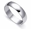 6 MM 10 KT White Gold Comfort Fit 10K Wedding Band Ring