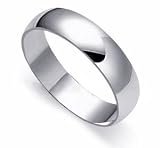 6 MM 10 KT White Gold Comfort Fit 10K Wedding Band Ring