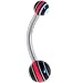 Jewelry : Pink-White-Black BAZOOKA Stripe Banana Belly Ring 4mm/6mm