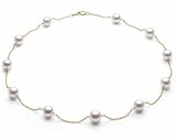 Bling Jewelry 14k Yellow Gold Freshwater White Pearl Tin Cup Necklace 16