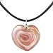  : AKUAMARINA AVENTURINE MURANO GLASS HEART NECKLACE PINK WHITE