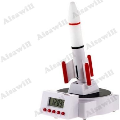 Asiawill® 1.5" LCD Rocket Alarm Clock - Red / Black
