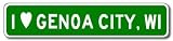 I Love GENOA CITY, WISCONSIN City Limit Sign - 6 x 24 inches
