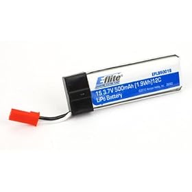500mAh 1-Cell 3.7V 12C Li-Po: 120SR from Toy RC Airplanes