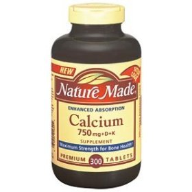 External hard drive:Nature Made Enhanced Absorption Calcium + D + K (750 Mg X 300 Tablets)