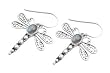 Stone Earrings - Dragonfly - 27 mm