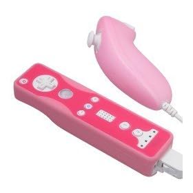 Solid and Two-Tone Silicone Skin Cases for Nintendo Wii Remote Control and Nunchuk - 13 Color Options (Light Pink/Dark Pink)