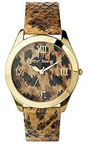 Betsey Johnson Women's Heart Of Gold Collection Leopard Print Watch #BJ2089