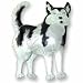 Clearly Charming Siberian Husky Sterling Silver and Enamel Pin
