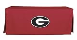 TEAM Tablevogue University of Georgia 6-Foot Fitted Folding Table Cover, Red w/Logo