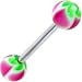 Green FUNKY FLOWER Barbell Tongue Ring