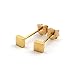 14k Yellow Gold Tiny Square Stud Earrings