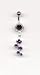 Double Jeweled Amethyst Navel Bar with removable Silver Bubbles Add On