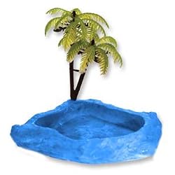 TREX H.CRAB DISH W/PALM BLUE