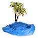 TREX H.CRAB DISH W/PALM BLUE