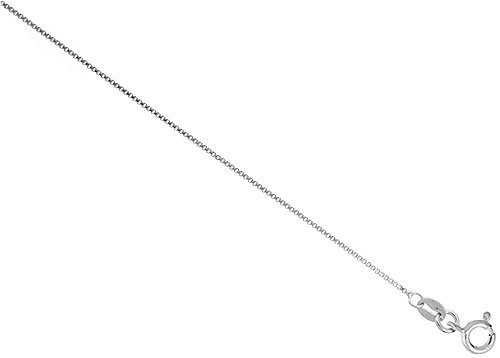 Sterling Silver 0.8 mm Very Thin Italian Box Chain NICKEL FREE. 16, 18, 20, 22, 24, 30