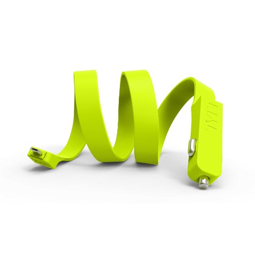 TYLT Band - Green - Flat Silicone Dual-charging Micro USB Car Charger