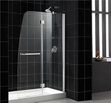 DreamLine Hinge Shower Door Aqua SHTRDR3060231WTRAYDS. 30x60, Right-Hand Drain, Clear Glass, Chrome
