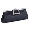 Farfalla 'Very Vita' Black Satin Evening Bag/Clutch