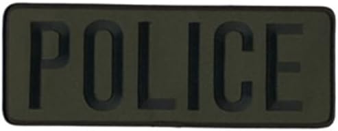 Police Officer Large Uniform Shirt Jacket Back Patch Emblem 11" x 4" w/ 3" High Black letters on Olive Drab Green