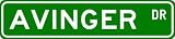AVINGER Street Sign ~ Personalized Family Lastname Novelty Sign ~ Gameroom, Basement, Garage Sign ** Aluminum 4 x 18