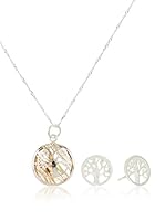 Córdoba Jewels Conjunto de cadena, colgante y pendientes plata de ley 925 milésimas bañada en oro