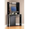 Corner Computer Tower Desk- Black