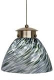 Aurora Mini Pendant - Fusion Track Adaptable Color: Blue-Green, Finish: Satin Nickel, Mounting Type: Pendant with Canopy/Transformer