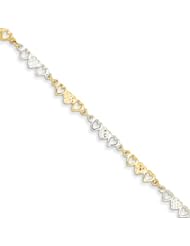 14k & Rhodium Heart Bracelet, Best Quality Free Gift Box Satisfaction Guaranteed