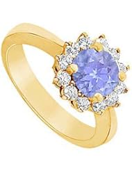 Tanzanite and Diamond Ring 14K Yellow Gold - 1.50 CT TGW