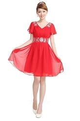 Girls  Sheer Short Sleeves Evening Dress/Bridesmaid Dress/Mini Dress  With Rhinestones