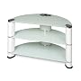 Avatar PTV4 - Premium Glass TV Stand For LCD OR Plasma - White Legs With White Glass
