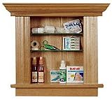 Recessed Cabinetry Small Oak Wood Recessed Bathroom Medicine Cabinet with Mirror Door
