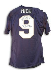 Tony Rice Signed Notre Dame Fighting Irish Navy Blue Throwback Jersey - 1988 National Champs