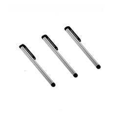 3 Pack of Universal Silver Stylus Pens with Clip for Apple iPhone 4GB 8GB / iPhone 3G 8GB 16GB / iPod Touch 8GB 16GB 32GB / All Touch Screen Phones