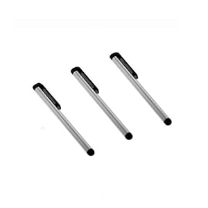 3 Pack of Universal Silver Stylus Pens with Clip for Apple iPhone 4GB 8GB / iPhone 3G 8GB 16GB / iPod Touch 8GB 16GB 32GB / All Touch Screen Phones