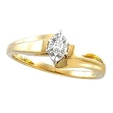 14K White or Yellow Gold Diamond Engagement Ring - 0.08 Ct.