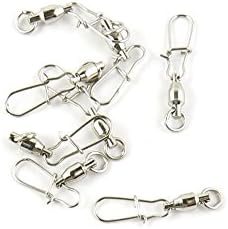 40 pieces Fishing Swivel Ball Bearing Rolling Ring Test 9kg Cross Lock Peche Pivot Terminal Tackle