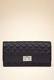 Leather Turn Lock Quilted Purse