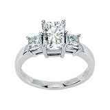 Moissanite Three Stone Engagement Ring