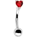 Sterling Silver Red Crystal Heart Upper Belly Ring