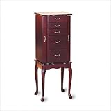 IMAGE OF White Salmon Queen Anne Style Jewelry Armoire in Mahogany