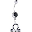Midnight Gem CAPRICORN Zodiac Sign Dangle Belly Ring