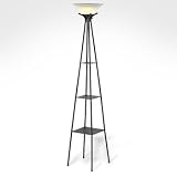 étagère Torchiere with Frosted Glass Shade