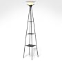 étagère Torchiere with Frosted Glass Shade